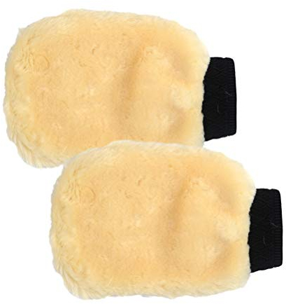 FOCCTS Wet/Dry Car Wash Mitt, Wool Auto Detailing Mitt, Quickly & Gently Cleans Delicate Finishes Without Swirls(23cm x 15cm)