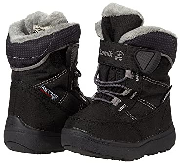 Kamik Garçon Unisex Kinder Stance2 Botte de Neige, Black Mid Grey Bmg, 24 EU