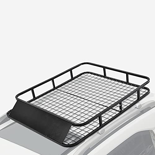 DREAMADE Dachgepäckträger Universal, Auto Dachkorb, Dachträger, Dach Gepäckträger, Gepäckkorb aus Eisen, Autodach Gepäckträger Regal, Schwarz