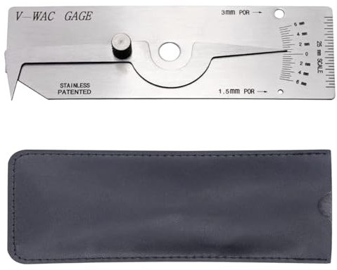 Medidor de Espesor Pintura, Soldadura Simple V - WAC, Alambre Acero Inoxidable Métrico, Chapa Tamaño Inspección Herramienta Medición para Motor