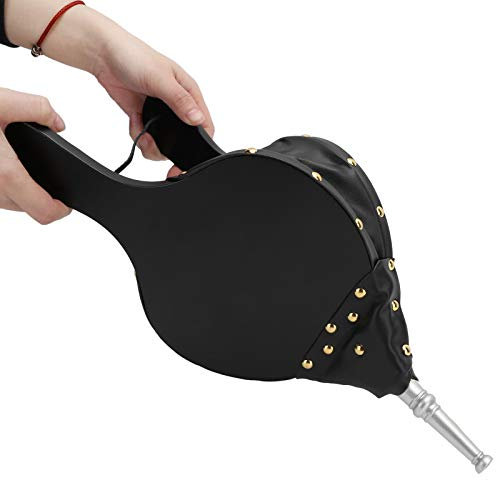 Fdit Soufflet de Cheminée, Soufflet d'air Manuel en Bois, Soufflet de Cheminée, Soufflet en Cuir, Soufflet de Feu pour Cheminées, Camping en Plein Air, Barbecue, Barbecue(Argent)