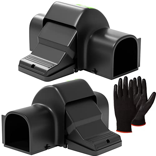 Piege A Rat Sécurisé (Lot de 2) | Attrape Souris, Grand, Puissant Et Réutilisable. Tapette Anti Rongeur Professionnelle. Tue Les Nuisibles immédiatement à l Exterieur et l Interieur de Votre Maison.