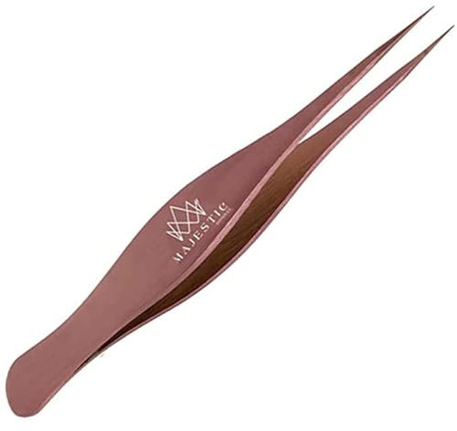 Majestic Bombay Fine Point Tweezers for Women and Men – Splinter Ticks, Facial, Brow and Ingrown Hair Removal–Sharp, Needle Nose, Surgical Tweezers Precision Pluckers best tweezers for chin hair