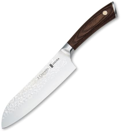 3 CLAVELES Cuchillo Forjado SANTOKU Sakura 01018 17