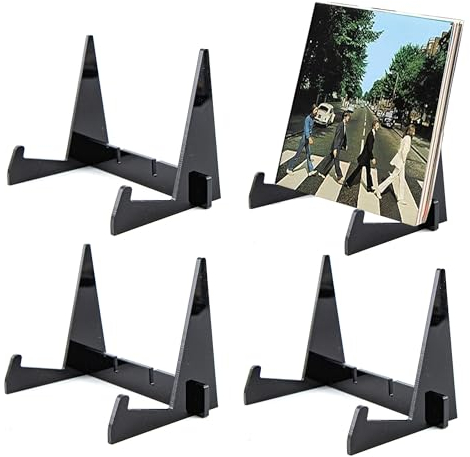 duozoanz Acrylique Support Vinyle 3pcs Rangement Vinyle Etagere Rangements pour CD et DVD pour Presentoir Disque Album Vinyle Livre Cadres Photo, Noir