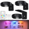 WILLED Bilderleuchte Kabellos, Bild Beleuchtung Wand Kabellos, LED Spot Akku mit Fernbedienung, Wiederaufladbare Bilderlampe mit 9 RGB-Farben, Vitrinenbeleuchtung LED mit Timer, Schwarz(3er Pack)