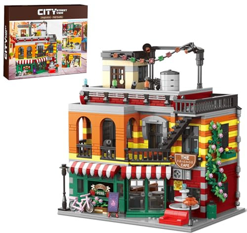 TOY PLAYER Mini Coffee House Klemmbausteine Baukasten, Nicht Kompatibel mit Lego, MOC Konstruktionsspielzeug, Geschenke für Mädchen und Jungen ab 8 Jahren(1504PCS)
