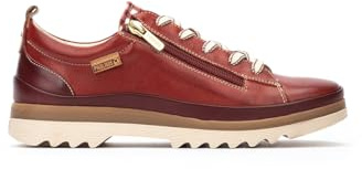 Pikolinos Vigo Deportivos Mujer | en Cuero | Plantilla Memory Foam en Color Rojo