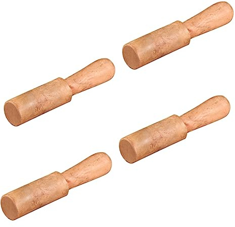 HYTROVE Mazo de Cuenco Tibetano de Madera para Yoga y Meditación, 4 Piezas, Práctico Fina Elaboración, Palo Beige para Cuencos Sonoros