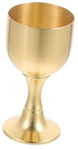 PRETYZOOM Santo Grial Taza De Adoración Del Altar Copa Del Santo Grial Cáliz De Agua Tazas De La Iglesia Copa De Vino De Escritorio Cáliz Para Comunión Templo Golden Latón