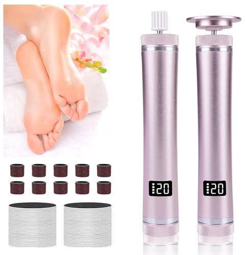 Removedor de callos 2 en 1, removedor de callos eléctrico, lijadora de uñas, recargable, velocidad ajustable de 12 niveles, adecuado para talones agrietados, callos y callos