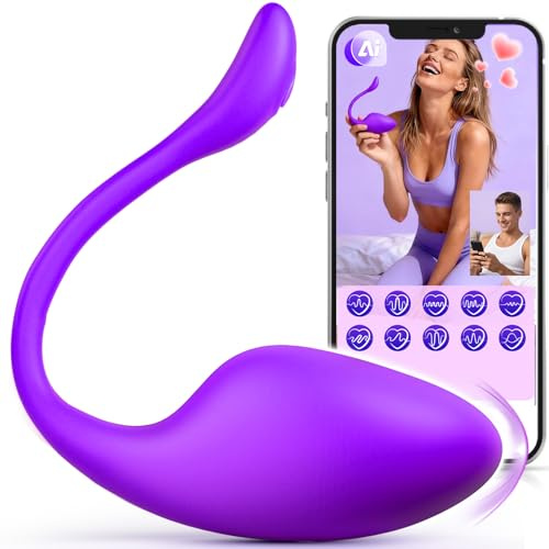 ECRVOM Dildo AI Sync Vibrator Sex Toys - Wearable Panty Vibrating Egg Vibrators with 9 Modes, APP Control, G Spot Clitoral Anal Butt Plug Unisex Adult Sex Toy for Women Men Couples Long Distance