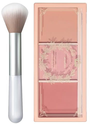 Blusher - 3-in-1 Powder Blush with Long-Lasting Matte Finish, Sweat-Resistant Non-Greasy Glow for Natural Brightening, Pink Cheek Makeup