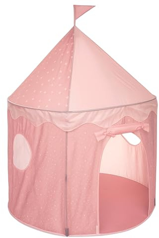 TIENDA EURASIA – Tienda Campaña Infantil | Color Rosa | 100x100x135 cm | Diseño en Forma de Castillo con Estrellas | Material Poliéster y Polietileno | Plegable
