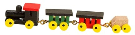 PUXZYAX Modello di treno in miniatura in legno per casa delle bambole miniatura 1/12, aggiunta di dettagli elevati alla scena paesaggistica, modelli , Multicolore , 10x1.8x1.2 cm