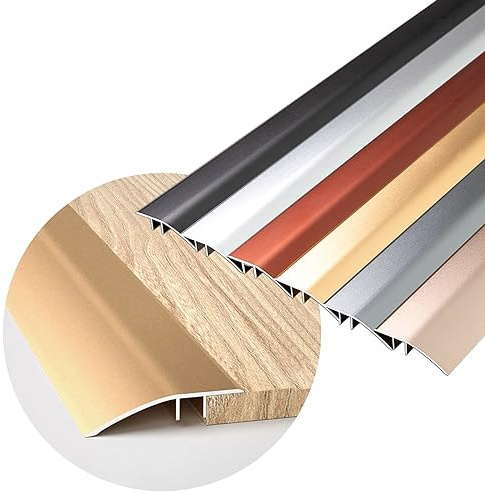 Aluminiumremsa för golv G 7-15 mm, 4 m bred trä-till-kakelprofil, golvträprofil, enkel installation golvtäckningslösning