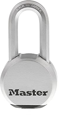 Master Lock Magnum Heavy Duty Solid Steel Silver Padlock with Key, Cut Resistant Gate Locks for Outdoor Fence or Shed, 14/32 x 2 x 15/16 Inches, M930XKADLH
