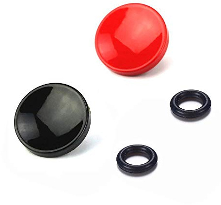 LXH 2-pack röd + svart konkav mjuk metallslutare släpp-kameraknapp mässing kompatibel med Fujifilm X-T2 X100F X-T20 X-PRO2/1 X10 X20 X30 X100T X100S X-E1 X-E2 X-E2S X-T10 STX-2