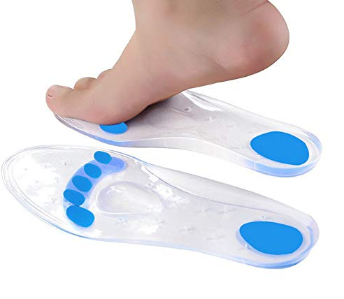 Plantillas de Silicona para Masaje de Pies - Fascitis Plantar, Insertos de Zapatos de Gel Suave, Soporte Ortopédico, Cuidado de Pies, Plantillas Metatarsianas Unisex