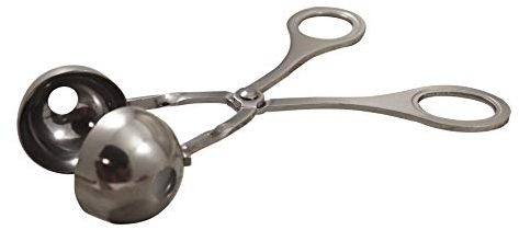 Fackelmann 40921 Zange klein, Fleisch, Melone, Fisch, Riso, Tofu ECC, Dia. 3,5 cm, Stahl, Sybaris, (Farbe:Silber), Menge: 1 Stück rostfrei