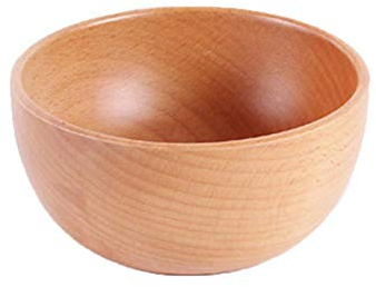 SAGIUSDM Scodella in Legno Giapponese Famiglia Bambini Scodella per Riso Scodella per zuppa in Legno massello Stoviglie minestra salata insalatiera Frutta, C 14 cm