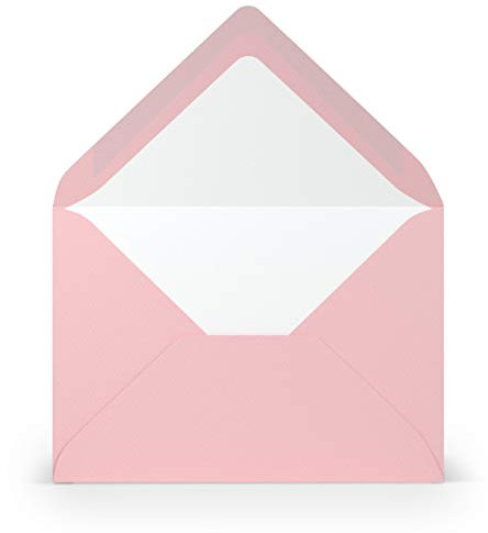 PAPERADO 25 Briefumschläge Flamingo gerippt Lila - 100 g/m² Kuvert Ohne Fenster 11,4 x 16,2 cm - Umschläge mit Nassklebung spitze Klappe