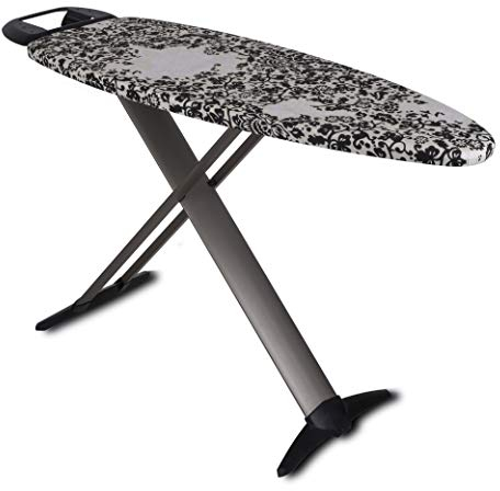 Table à Repasser Pliable Tiffany en Aluminium 130x47 cm Hauteur réglable jusqu'à 100 cm avec Repose-Fer et Support Centrale Vapeur