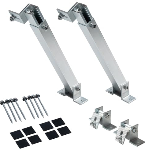 Soporte De Módulo Solar Para Central Eléctrica De Balcón Negro (15-30°) 1 Panel, Elevación Para Panel Solar, Marco De Aluminio Para Sistemas Fotovoltaicos, Resistente a La Intemperie Y Robusto, 0% Iva