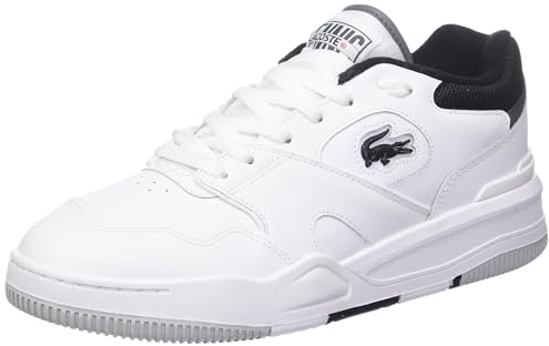 Lacoste Herren Low-Top Sneaker T-Clip 0120 2 SMA, Männer Halbschuhe,schnürschuhe,schnürer,Business,Freizeit,WHT/BLK (147),42 EU / 8 UK