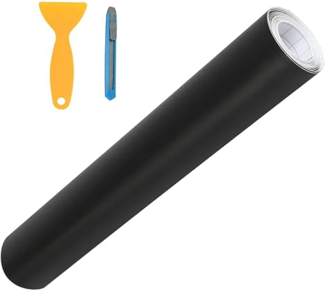 400cm Autofolie Mit Kunststoffschabern, Selbstklebend Vinyl-Autofolie Autoaufkleber, Blasenfrei Lackschutzfolien für Auto und Motorrad DIY Laptops (Matte Schwarz)