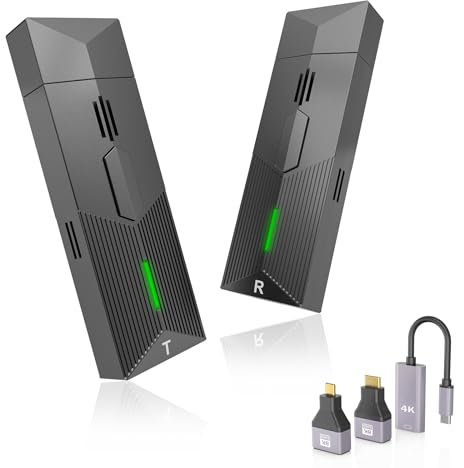 Wireless HDMI Transmitter and Receiver, 2.4G/5G 1080P Funkübertragung 1080P Plug & Play Wireless HDMI Extender zum Streamen von Video und Audio von Laptop/PC/TV-Box auf Monitor/TV/Projektor (30m)