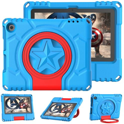Amazon Fire 7 Tablet Case for Kids(Only All-New 12th Generation, 2022 Release), Not for Nokia TCL iPad 7,Mansiruyi Light Weight Shockproof Kid-Proof Case with Handle Stand for Fire 7 Kids Tablet -Blue