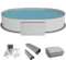 Fresh-Pool Profi Stahlwandpool Set oval, 600x320x150 cm, Stahl 0,8 mm weiß, Folie 0,8 mm grau, Einhängebiese