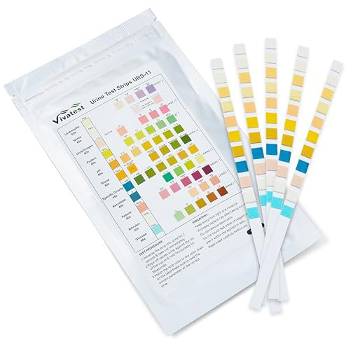 Urine Test Strips - 11 Parameter Urinalysis Dipstick Test Strips for Glucose, UTI, Kidney, and Liver Health, Dip Sticks for Urine Testing UK, Urinalysis Sticks with Fast Results | 50 Ct | Viva Test