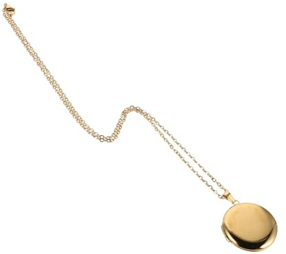 CALLARON Collar de Acero Inoxidable Dorado Medallón Redondo de Foto Diseño Elegante y Moderno para Eventos Obsequios y Almacenamiento de Fotos