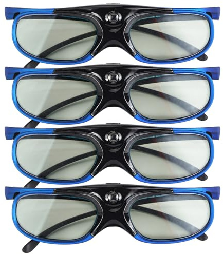 4-pack aktiv slutare 3D-glasögon, 144 Hz uppladdningsbar, för Dlp-Link-projekt inklusive Xgimi och Jmgo
