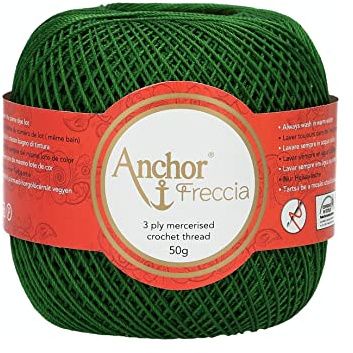 Anchor Freccia 4771012-00322 Fil à crocheter Vert 100% coton