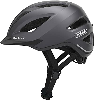 ABUS City-Helm Pedelec 1.1 - Fahrradhelm mit Rücklicht für den Stadtverkehr - für Damen und Herren - Titan (gräulich), Größe L