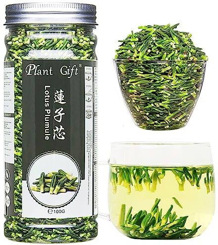 Plant Gift Dried Lotus Plumule,莲子芯 莲子心 Lotus core Dried Bulk Herbs, health tea and Wild Nature lotus seed core, Lotus Heart 100g/3.5oz