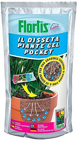 DISSETA Piante Gel Pocket 220ML per IRRIGAZIONE dai 20 AI 30 Giorni irrigazione Fiori Vacanze riserva