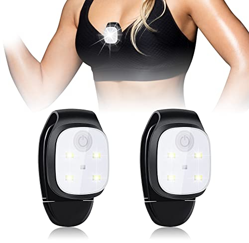 RANJIMA 2 Stück LED Clip Lampe,Clip Lampe Outdoor USB Wiederaufladbar,Nacht Clip Lauflicht LED Klein Stirnlampe Lauf Ausrüstung Sicherheitslicht Laufzubehör für Laufen Joggen Camping Wandern Klettern