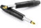 deleyCON 2X 6,3mm Audio Adapter Mono - 6,35mm TS Klinken Stecker auf Roh Anschluss für Kabel und Geräte - Lautsprecher, Mikrofon, Mischpult, Musikinstrument, Tonstudio