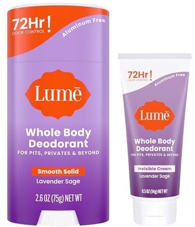 Lume Whole Body Deodorant - Cream Mini + Solid Stick Bundle (Lavender Sage)