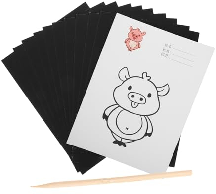 OHPHCALL 100blätter Kratzpapier Für Buntes Kratzpapier Kreatives Malen Basteln Format Spaß Für Spiele Und Wettbewerbe