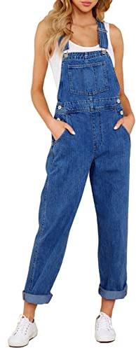 Vetinee Combinaison Femme Jean Salopette Jean Femme Cody Bleu Taille Large Convient aux tailles 42 à 44 de l'EU
