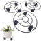 Kuvias Plant Pot Stand with Wheels & Lockable Brake (Pack of 3) Weather Resistant Heavy Duty Black Rolling Plant Stand 360° Rotating Caddy Wheels Movers for Indoor & Outdoor Flower Pots (D25 x H7 cm)