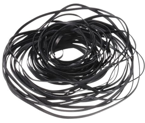 sourcing map 50 Pcs Recorder Rubber Belts, Folded Length 40-135mm Cassette Recorder Belts Machine Repair Mix Flat Cassette Tape Machine Rubber Belts for DVD CD LD VCR Repeater Drives, Width 2mm