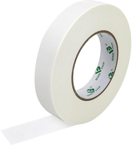 Amusingtao Klebeband Weiß, 25mm X 50m Gewebeband, Stark Gewebeklebeband Stärke Duct Tape Wasserfest, für Reparaturen, Heimwerken, Basteln