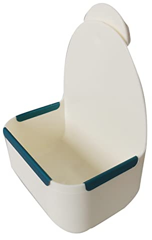 Mangiatoia per conigli, porcellini d'India, fieni, fieni, cibo in plastica, facile da fissare per gabbia, 11,9 x 7,4 x 17,7 cm, per gabbie e porcellini d'India