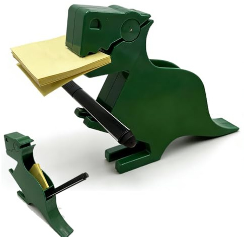 Dinosaur Sticky Note Holder, Green, Desk Organizer, Office Supplies, Cute Desk Decor, Rectangular Shape, Standard Sticky Note Size